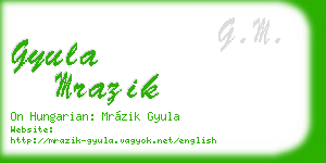 gyula mrazik business card